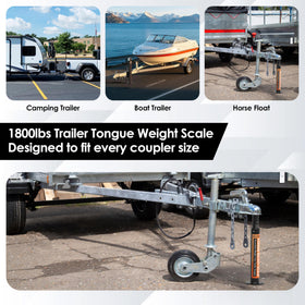YOMILINK scale placed under trailer coupler demonstrating universal fit and convenience