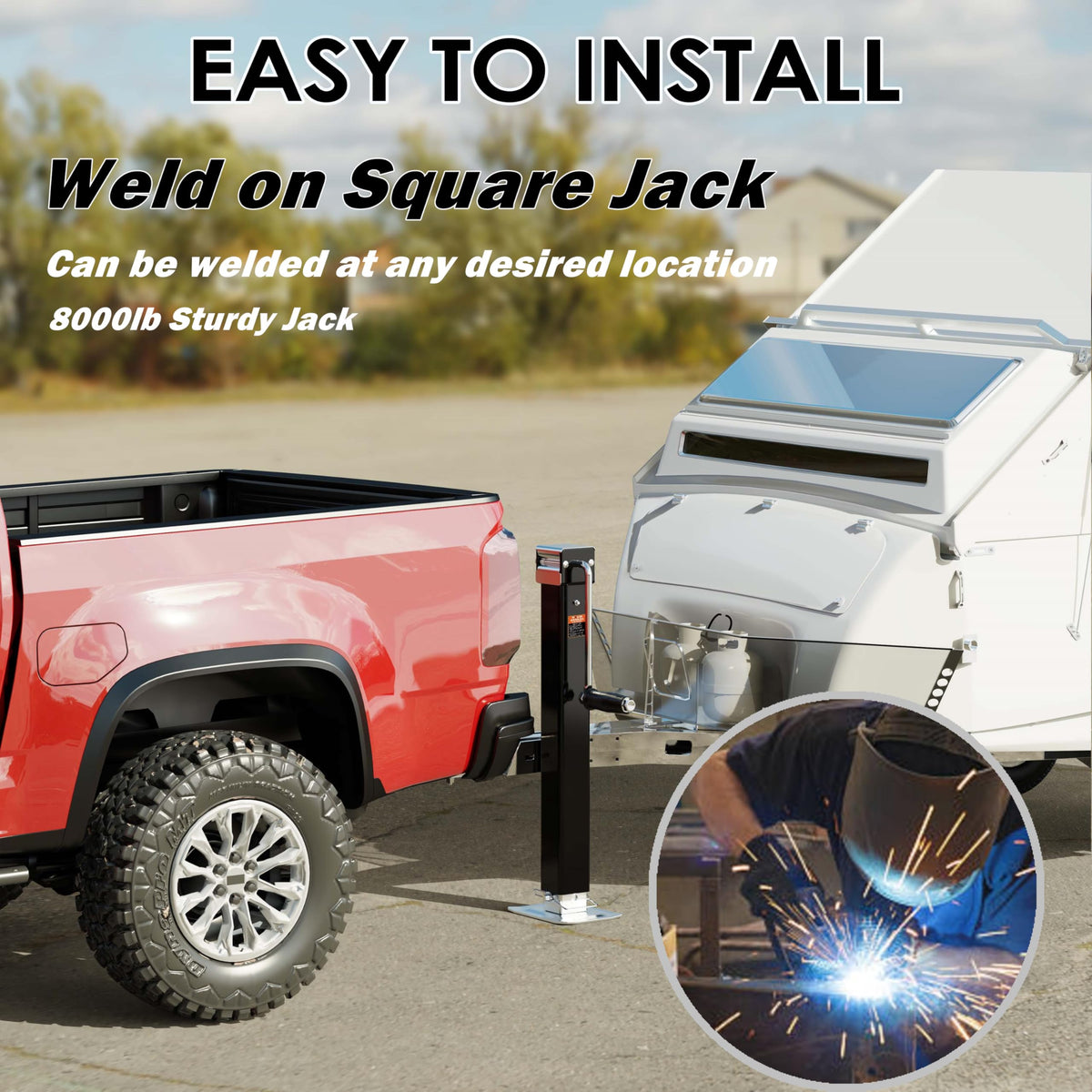 YOMILINK extended jack showing full height range for versatile trailer fit