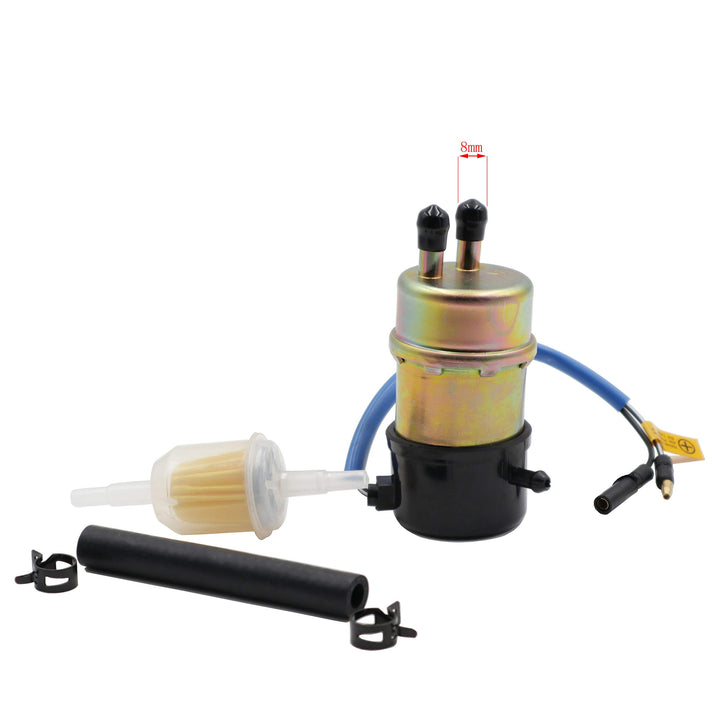 YONEDA electric fuel pump front view showing compact OE-fit design and reliability
