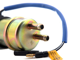 YONEDA fuel pump wiring connector closeup showing clear polarity marking for safety
