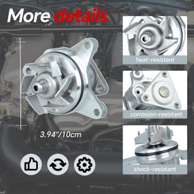 Yongtoparts pump installed on engine illustrating direct-fit replacement benefit