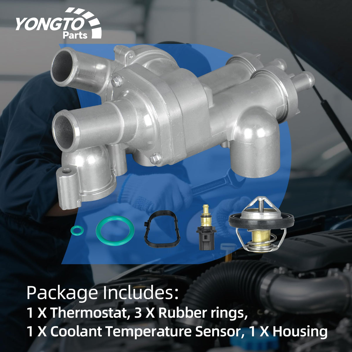 Yongtoparts housing installed in engine bay demonstrating direct-fit replacement advantage