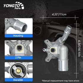 Yongtoparts thermostat housing installed on engine demonstrating direct replacement fit