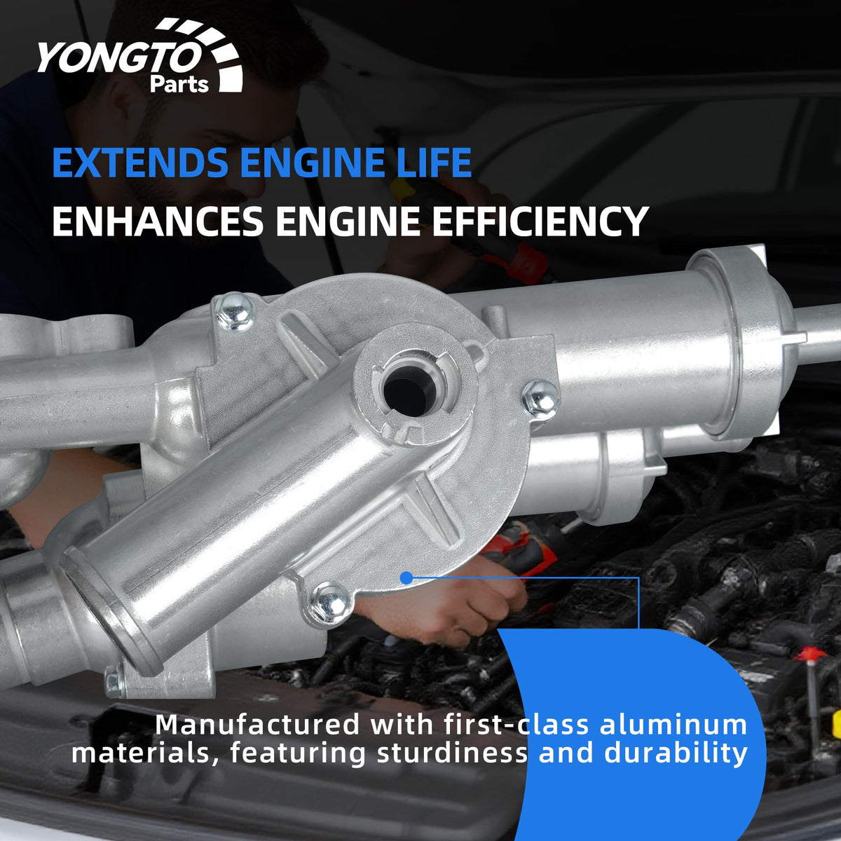 Yongtoparts housing next to ruler showing dimensions for correct vehicle fitment