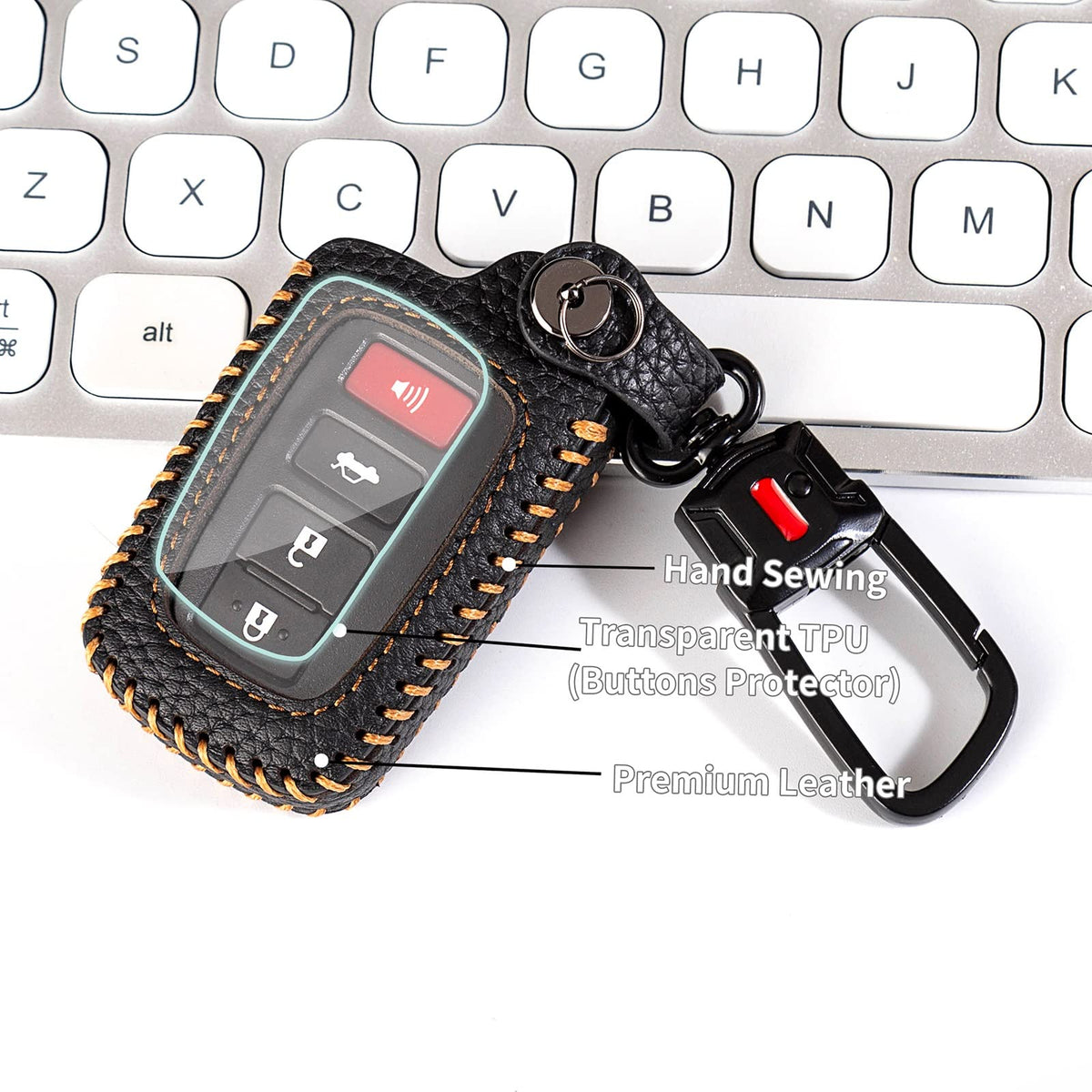 YONUFI installed on Toyota key demonstrating unobstructed signal