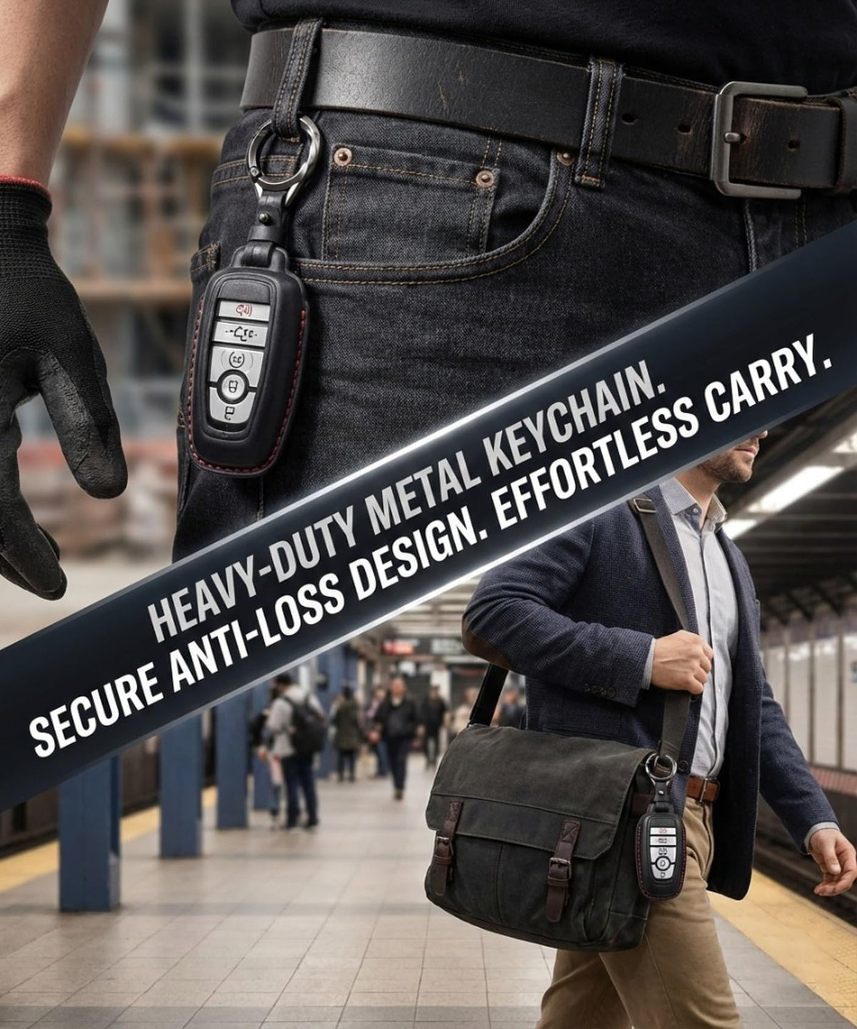 YONUFI key fob held in hand showing scale and comfortable grip for daily carry