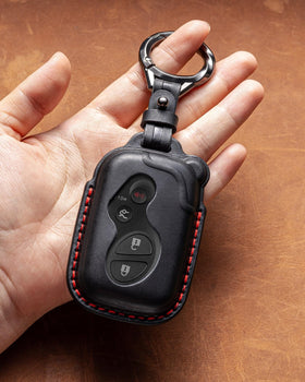 YONUFI leather key fob cover installed on Lexus key showing compatibility