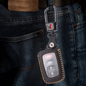 YONUFI size comparison with credit card showing compact slim profile