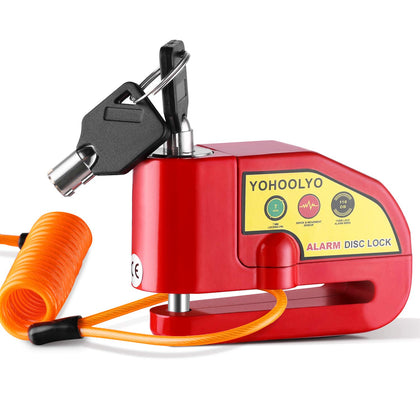 YOHOOLYO front packaging showing red alarm disc lock and accessories for easy identification