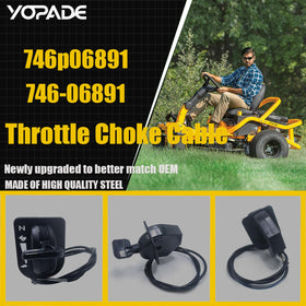 YOPADE throttle cable installed on Cub Cadet mower demonstrating direct fit