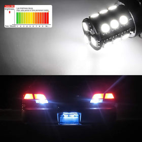 Yorkim brake light comparison versus halogen showing clearer white stop light