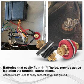 Yosoo Health Gear stud installed in RV battery box illustrating improved accessibility and organization