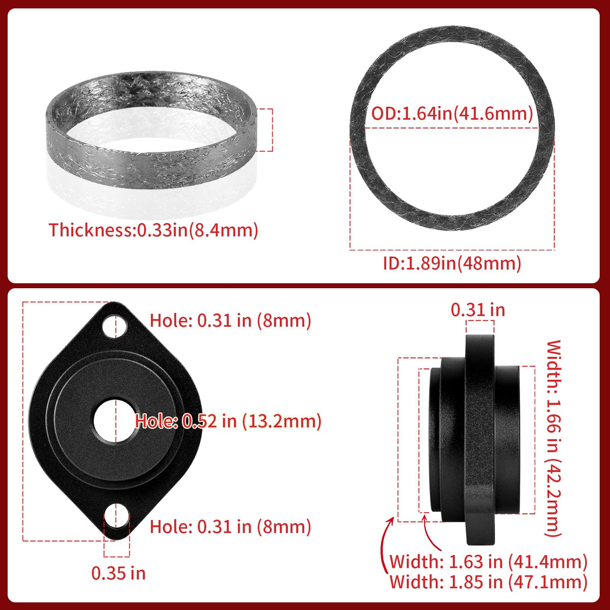 YOSOPP gaskets lined up six-pack for complete replacement convenience