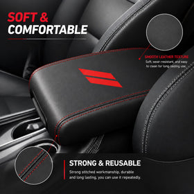 YOSRTER red stitches close-up highlighting sporty accent and durability