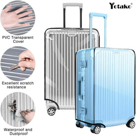 Yotako cover on suitcase at baggage claim for easy identification benefit