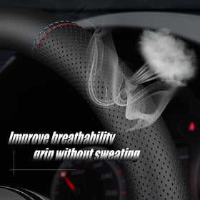 YOUDAXIN installed on a BMW steering wheel demonstrating non-slip benefit