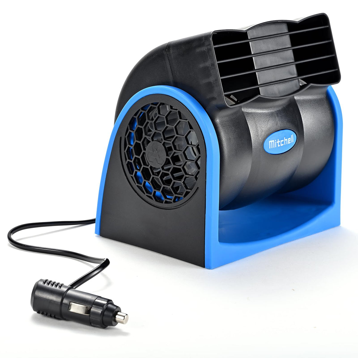 YOUGUOM front view of compact 12V car fan showing design and benefits