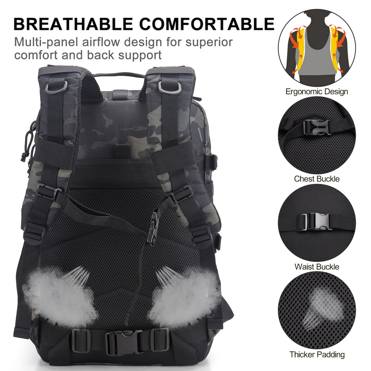 YOUNGOA MOLLE webbing with attached pouch demonstrating modular accessory mounting