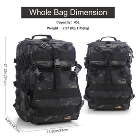 YOUNGOA next to full-face helmet illustrating 45L capacity and practical scale