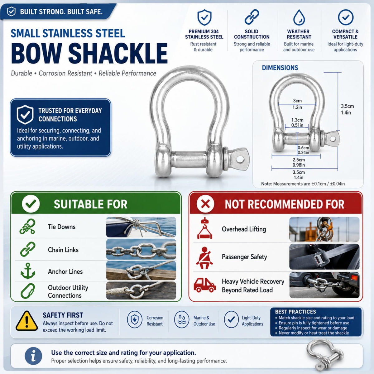 YOUNTHYE bulk pack of twenty shackles ready for workshop or field use convenience
