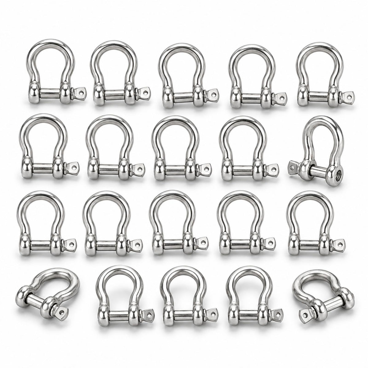 YOUNTHYE front view of 20-piece shackle set showing durable connectors and quick selection