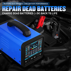 yourheey connected to a vehicle battery showing fast safe charging in use