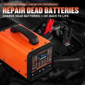 yourheey beside a motorcycle and car battery to show size and multi-vehicle compatibility