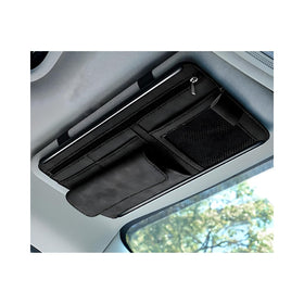 Yourkar front view of visor organizer showing neat storage benefit