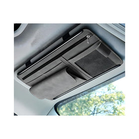 Yourkar front view organizer on visor showing tidy storage and easy access