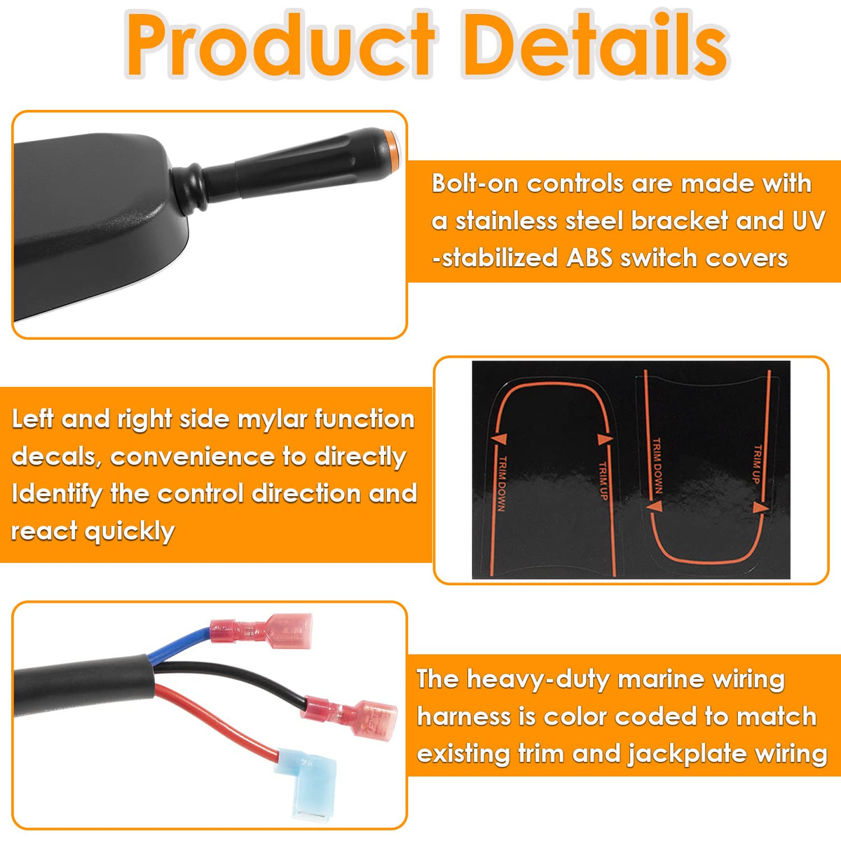 Yoursme heavy-duty color-coded wiring harness ready for trim and jack plate connections