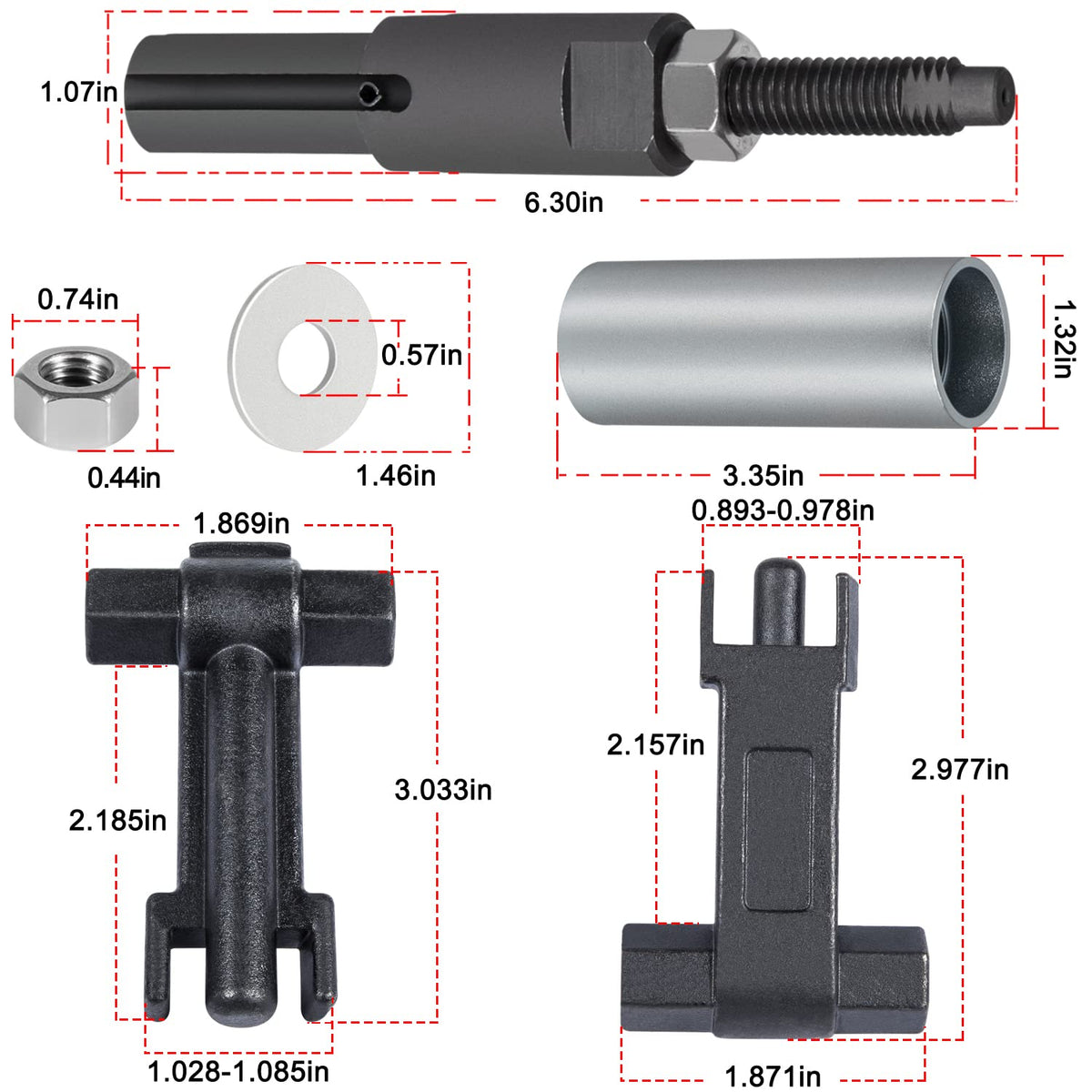 Yoursme close-up of threaded steel and black coating for corrosion resistance