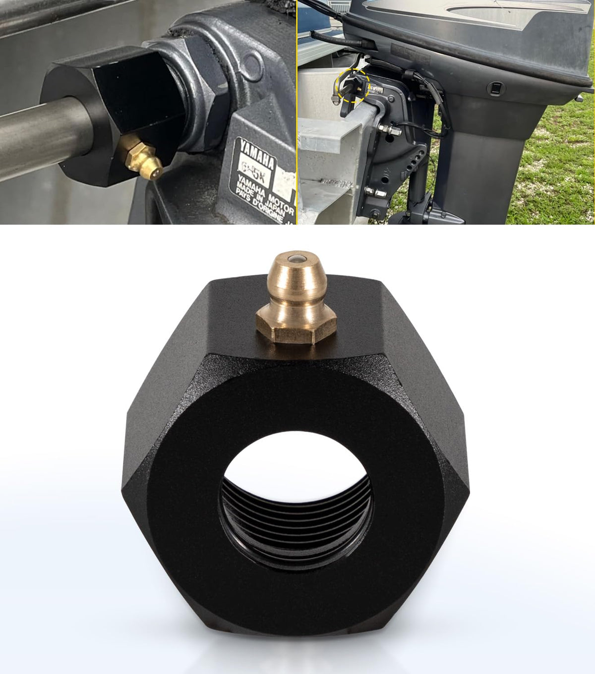 Yoursme front view of grease nut showing 7/8" thread and seal benefit