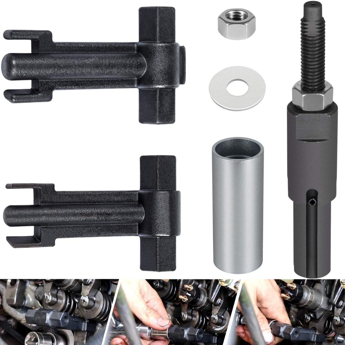 Yoursme front view of injector pullers and tube remover showing full set benefits