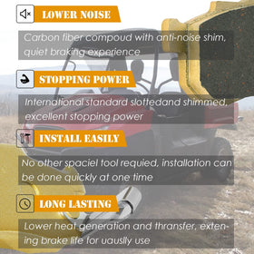 Yoursme pad installed on Honda Pioneer front caliper demonstrating direct-fit and improved braking