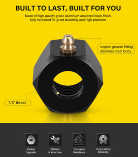 Yoursme grease nut installed on steering rod illustrating leak prevention