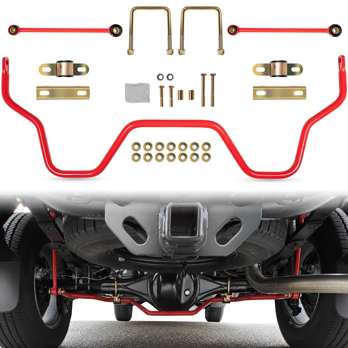Yoursme rear sway bar front packaging showing kit and hardware for quick identification