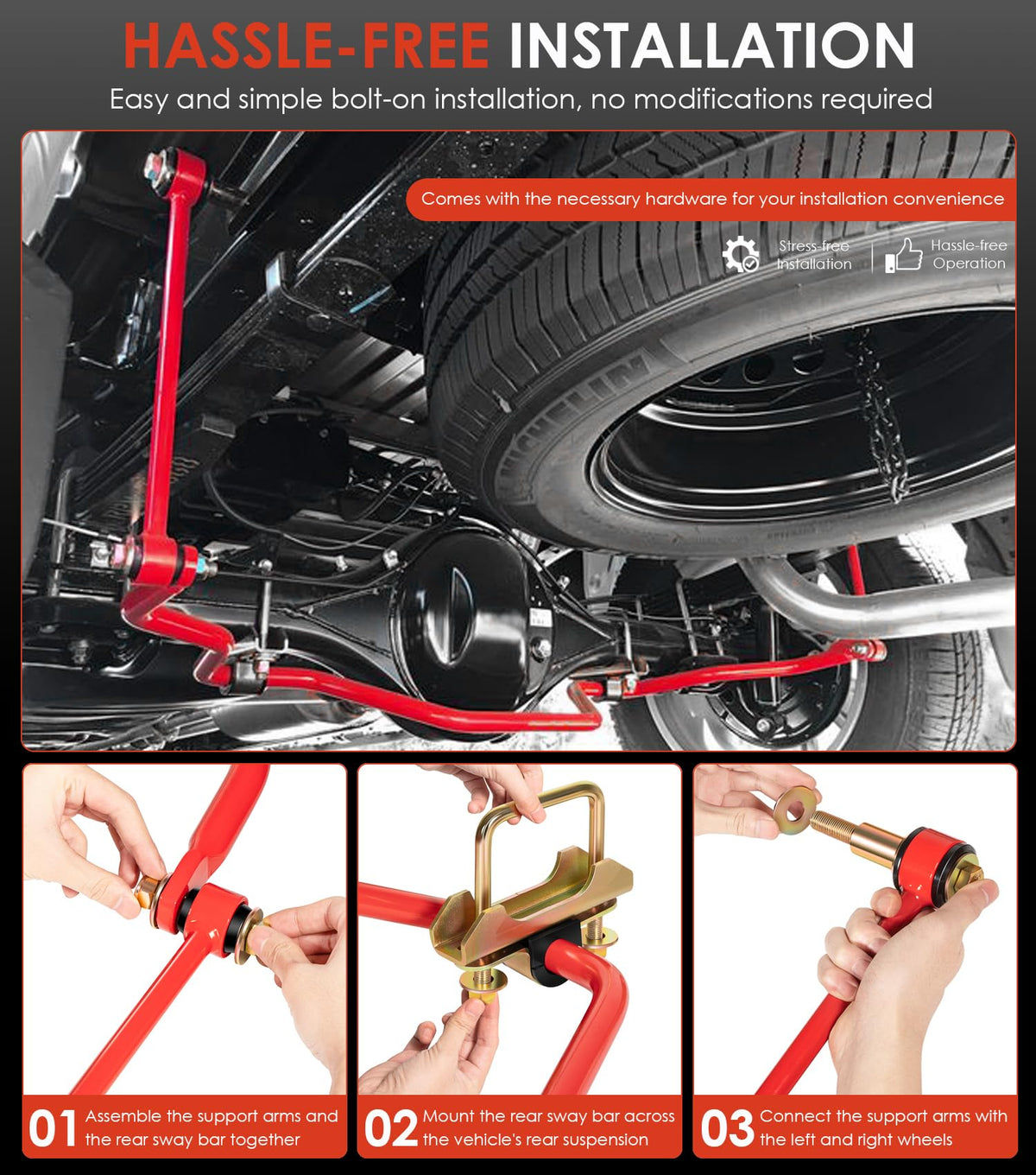 Yoursme rear sway bar beside ruler illustrating accurate sizing and fitment clarity