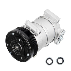 Youxmoto AC compressor front view showing mounting points and robust construction for reliable fit