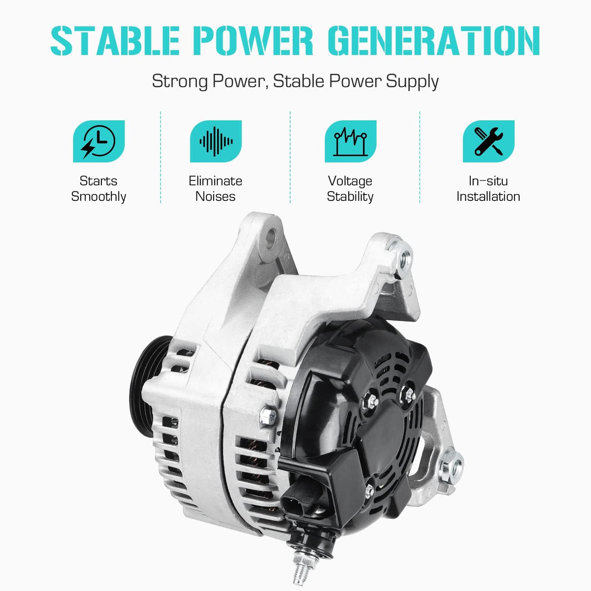 Youxmoto alternator installed in engine bay demonstrating drop-in fit and restored charging capability