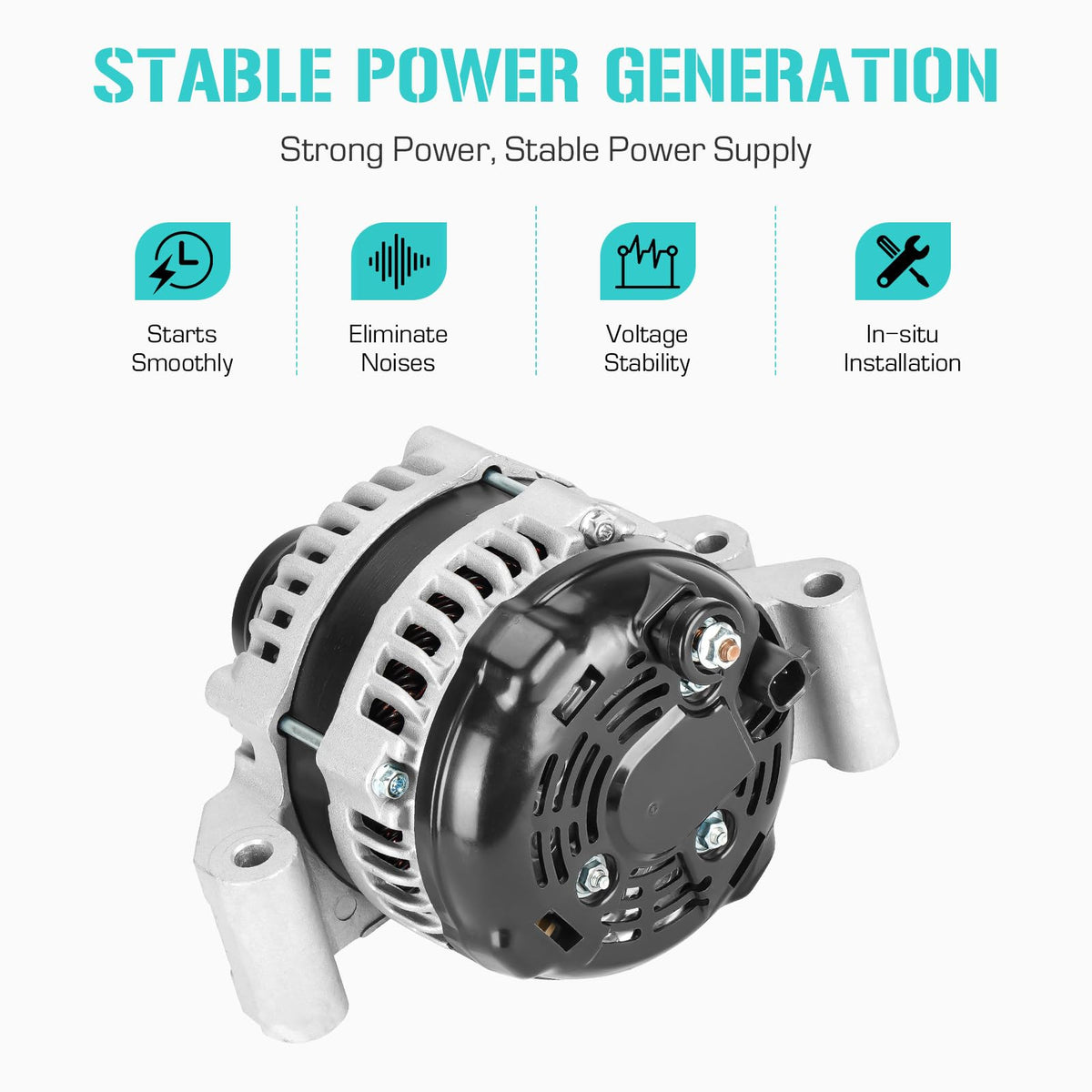 Youxmoto alternator pulley detail highlighting S6 pulley and clockwise rotation for correct belt alignment