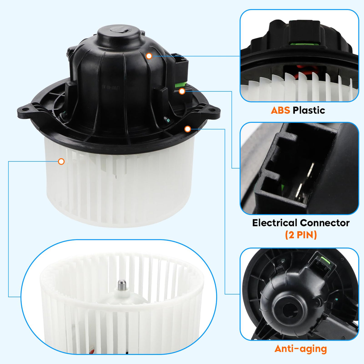 Youxmoto blower motor side profile highlighting compact, durable housing