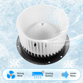 Youxmoto blower motor next to ruler showing compact size and correct fit
