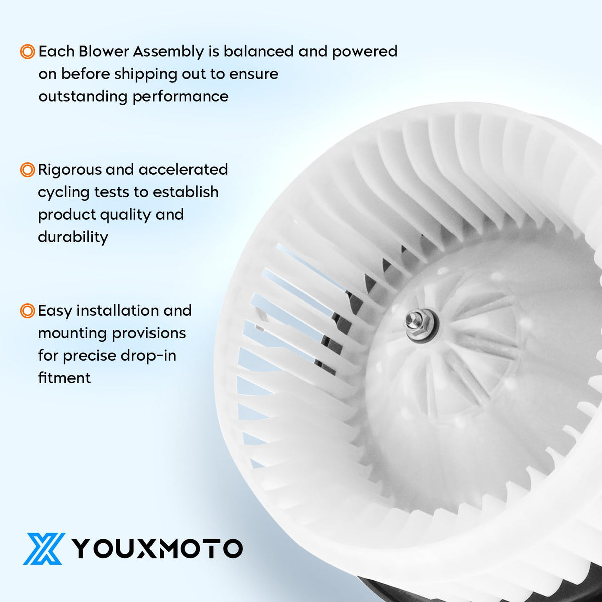 Youxmoto blower installed under dash demonstrating straightforward vehicle fit