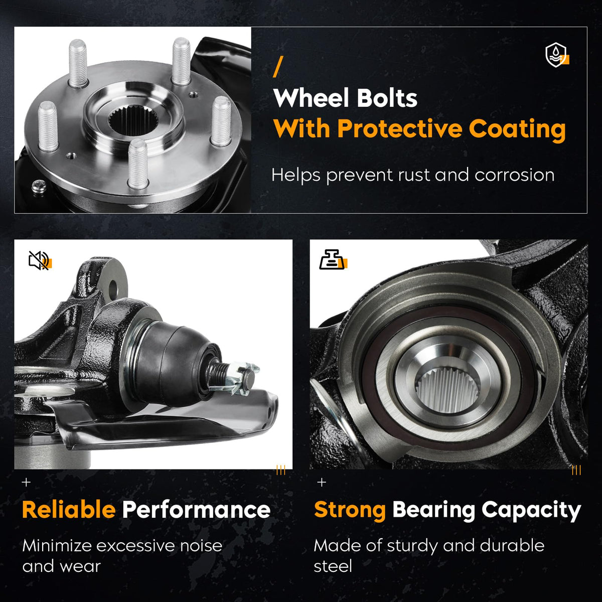 Youxmoto close-up of wheel bearing detail highlighting precise machining and quieter operation