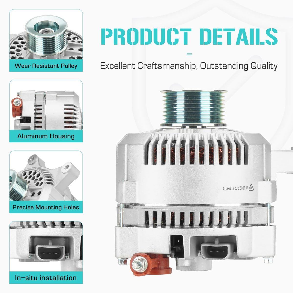 Youxmoto closeup of copper coil and stator for better conductivity and durability