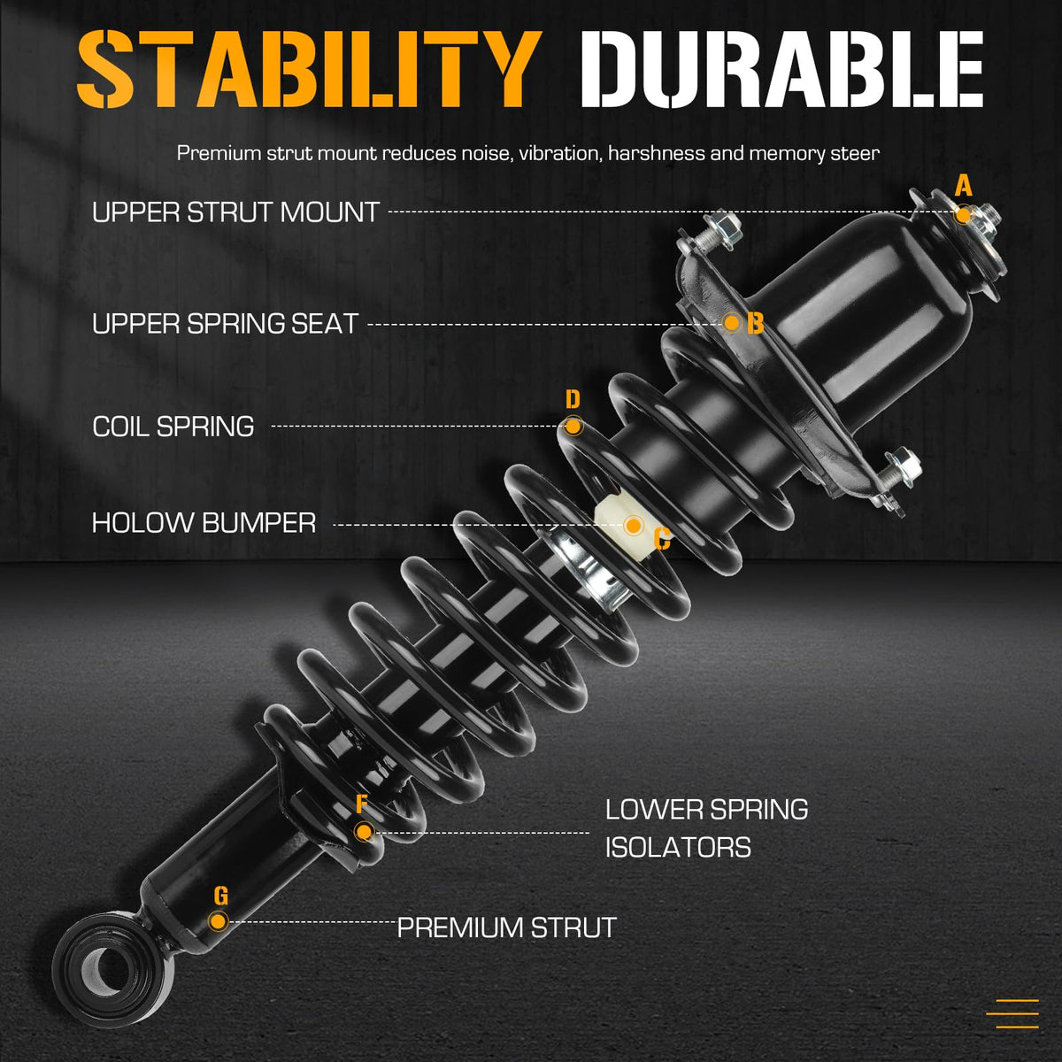 Youxmoto coil spring close-up displaying spring stiffness and durability benefits