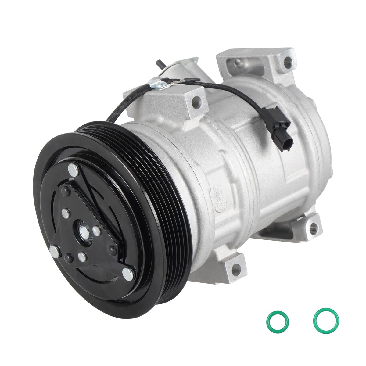 Youxmoto compressor front view showing mounting points and fit for Honda and Acura vehicles, ensures correct replacement