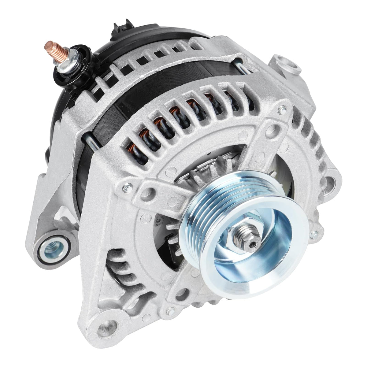 Youxmoto alternator front view showing mounting points and durable aluminum housing for reliable fit