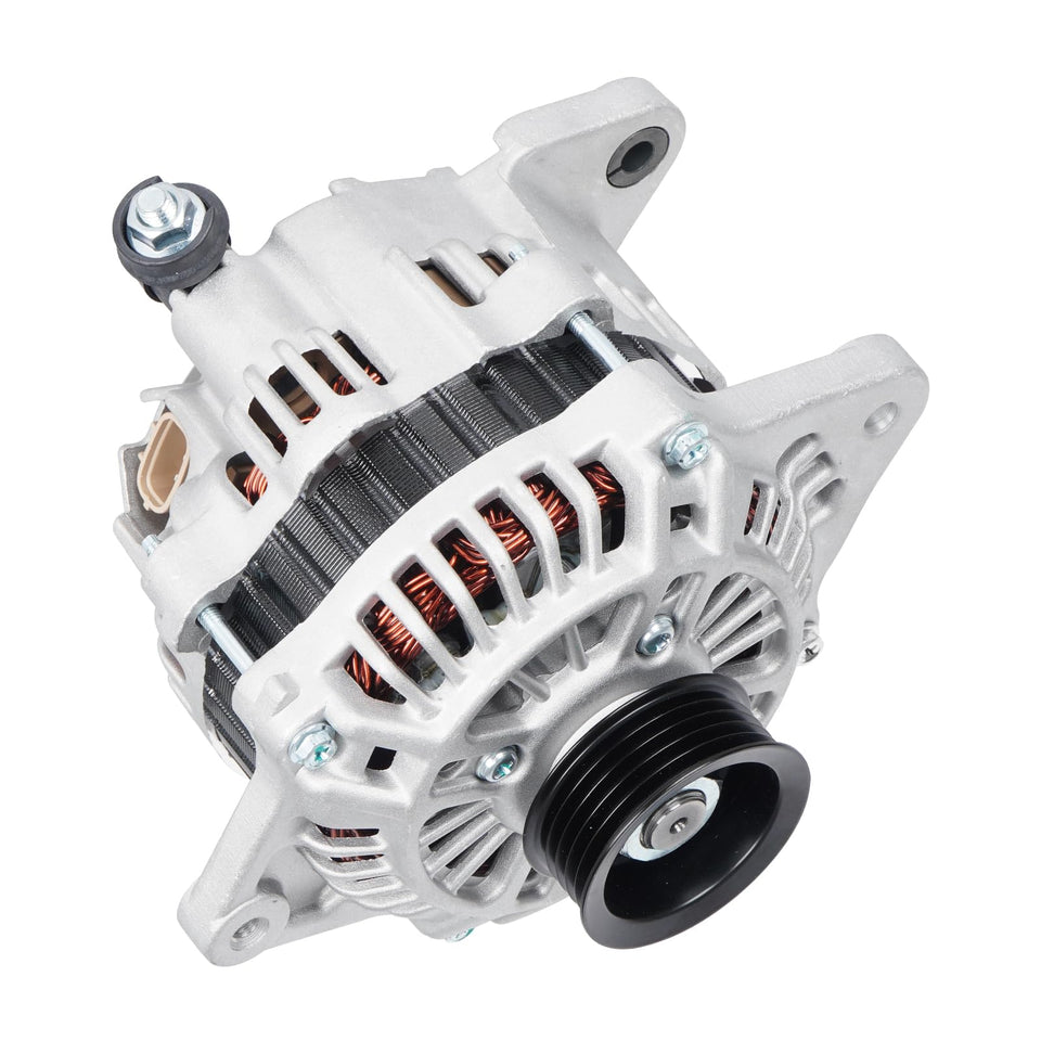 Youxmoto alternator front view showing mounting points and benefit of direct-fit replacement