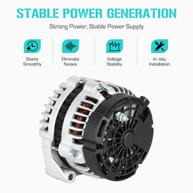 Youxmoto alternator installed in engine bay demonstrating direct-fit replacement benefit
